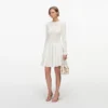 White Knit Pleated Twill Mini Dress White Knit Pleated Twill Mini Dress