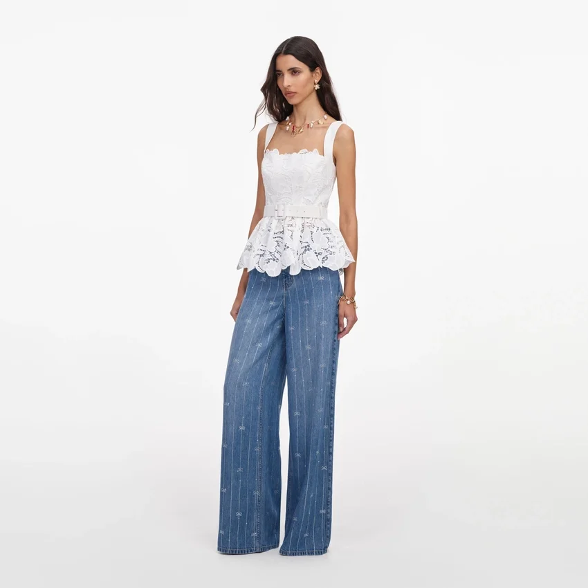 White Lace Peplum Top White Lace Peplum Top
