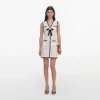 White Pointelle Knit Mini Dress