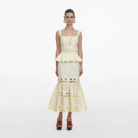 yellow linen peplum midi dress 1 280x280 - Yellow Linen Peplum Midi Dress